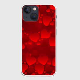 Чехол для iPhone 13 mini с принтом Красные сердца в Кировске,  |  | heart | red | любовь | орнамент | сердце | узор