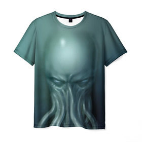Мужская футболка 3D с принтом Ктулху в Кировске, 100% полиэфир | прямой крой, круглый вырез горловины, длина до линии бедер | cthulhu | ctulhu | осьминог