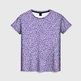 Женская футболка 3D с принтом Состою из клеток в Кировске, 100% полиэфир ( синтетическое хлопкоподобное полотно) | прямой крой, круглый вырез горловины, длина до линии бедер | классно | красиво | краска | красный | круто | синий | текстура | фиолетовый | форма | цвет