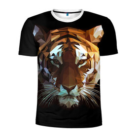 Мужская футболка 3D спортивная с принтом Tiger в Кировске, 100% полиэстер с улучшенными характеристиками | приталенный силуэт, круглая горловина, широкие плечи, сужается к линии бедра | тигр