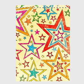 Скетчбук с принтом Звезда в Кировске, 100% бумага
 | 48 листов, плотность листов — 100 г/м2, плотность картонной обложки — 250 г/м2. Листы скреплены сверху удобной пружинной спиралью | звёзды | орнамент | прикольные картинки | узор | цвет
