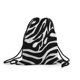 Рюкзак-мешок 3D с принтом Зебра в Кировске, 100% полиэстер | плотность ткани — 200 г/м2, размер — 35 х 45 см; лямки — толстые шнурки, застежка на шнуровке, без карманов и подкладки | животные | зебра | полосы | текстуры | черно белый