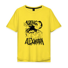 Мужская футболка хлопок Oversize с принтом Asking Alexandria в Кировске, 100% хлопок | свободный крой, круглый ворот, “спинка” длиннее передней части | alternative | asking alexandria | hardcore | metal | post hardcore | rock | scream | sxe