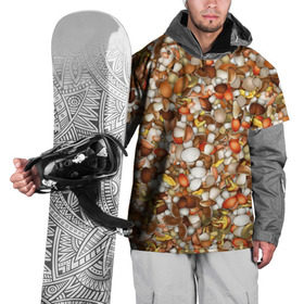 Накидка на куртку 3D с принтом Грибы. Много грибов в Кировске, 100% полиэстер |  | Тематика изображения на принте: лес | охота