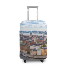 Чехол для чемодана 3D с принтом Швеция в Кировске, 86% полиэфир, 14% спандекс | двустороннее нанесение принта, прорези для ручек и колес | Тематика изображения на принте: europe | stockholm | sweden | европа | ес | каникулы | отпуск | стокгольм | туризм | швеция