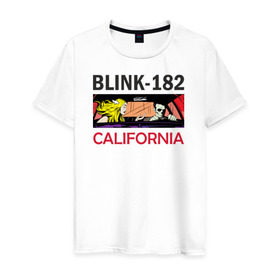Мужская футболка хлопок с принтом California в Кировске, 100% хлопок | прямой крой, круглый вырез горловины, длина до линии бедер, слегка спущенное плечо. | california | блинк