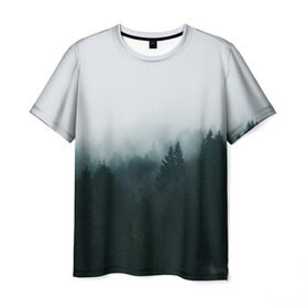 Мужская футболка 3D с принтом Лес в Кировске, 100% полиэфир | прямой крой, круглый вырез горловины, длина до линии бедер | лес | мрак | тамблер