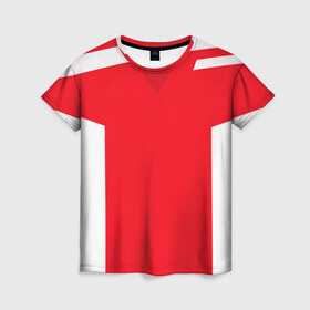 Женская футболка 3D с принтом Красивый дизайн в Кировске, 100% полиэфир ( синтетическое хлопкоподобное полотно) | прямой крой, круглый вырез горловины, длина до линии бедер | белый | бордовый | красивый дизайн | красный | линии | полосы | прямоугольник | треугольник | цвет