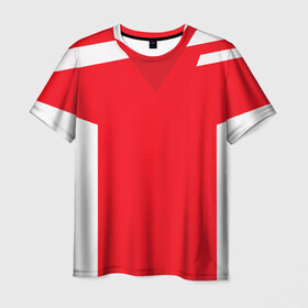 Мужская футболка 3D с принтом Красивый дизайн в Кировске, 100% полиэфир | прямой крой, круглый вырез горловины, длина до линии бедер | белый | бордовый | красивый дизайн | красный | линии | полосы | прямоугольник | треугольник | цвет