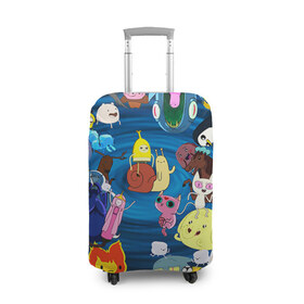 Чехол для чемодана 3D с принтом Adventure Time 1 в Кировске, 86% полиэфир, 14% спандекс | двустороннее нанесение принта, прорези для ручек и колес | adventure time | bubblegum | dog | finn | jake | marcelline | время приключений | джейк и финн | марселин | пупырка