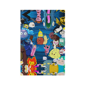 Обложка для паспорта матовая кожа с принтом Adventure Time 1 в Кировске, натуральная матовая кожа | размер 19,3 х 13,7 см; прозрачные пластиковые крепления | adventure time | bubblegum | dog | finn | jake | marcelline | время приключений | джейк и финн | марселин | пупырка