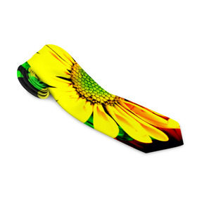 Галстук 3D с принтом Цветочки в Кировске, 100% полиэстер | Длина 148 см; Плотность 150-180 г/м2 | желтый | зеленый | красный | цветы