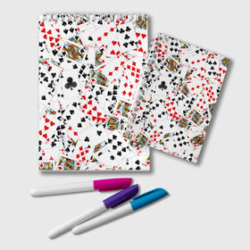Блокнот с принтом Игральные карты в Кировске, 100% бумага | 48 листов, плотность листов — 60 г/м2, плотность картонной обложки — 250 г/м2. Листы скреплены удобной пружинной спиралью. Цвет линий — светло-серый
 | 
