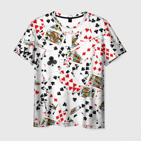 Мужская футболка 3D с принтом Игральные карты в Кировске, 100% полиэфир | прямой крой, круглый вырез горловины, длина до линии бедер | Тематика изображения на принте: 