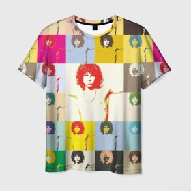 Мужская футболка 3D с принтом Pop Art Jim Morrison The Doors в Кировске, 100% полиэфир | прямой крой, круглый вырез горловины, длина до линии бедер | jim morrison | the doors | арт | дорс | моррисон