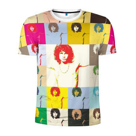 Мужская футболка 3D спортивная с принтом Pop Art Jim Morrison The Doors в Кировске, 100% полиэстер с улучшенными характеристиками | приталенный силуэт, круглая горловина, широкие плечи, сужается к линии бедра | jim morrison | the doors | арт | дорс | моррисон