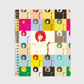 Тетрадь с принтом Pop Art Jim Morrison The Doors в Кировске, 100% бумага | 48 листов, плотность листов — 60 г/м2, плотность картонной обложки — 250 г/м2. Листы скреплены сбоку удобной пружинной спиралью. Уголки страниц и обложки скругленные. Цвет линий — светло-серый
 | jim morrison | the doors | арт | дорс | моррисон