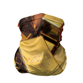 Бандана-труба 3D с принтом GOLD 999,9 в Кировске, 100% полиэстер, ткань с особыми свойствами — Activecool | плотность 150‒180 г/м2; хорошо тянется, но сохраняет форму | банк | богатство | драгоценность | золото | слитки
