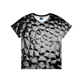 Детская футболка 3D с принтом Чёрная мозаика в Кировске, 100% гипоаллергенный полиэфир | прямой крой, круглый вырез горловины, длина до линии бедер, чуть спущенное плечо, ткань немного тянется | 