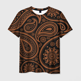 Мужская футболка 3D с принтом Paisley в Кировске, 100% полиэфир | прямой крой, круглый вырез горловины, длина до линии бедер | Тематика изображения на принте: орнамент | пейсли | турецкие огурцы