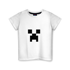 Детская футболка хлопок с принтом Крипер в Кировске, 100% хлопок | круглый вырез горловины, полуприлегающий силуэт, длина до линии бедер | Тематика изображения на принте: creeper | minecraft | крипер | майнкрафт