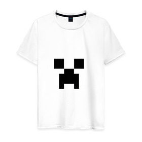 Мужская футболка хлопок с принтом Крипер в Кировске, 100% хлопок | прямой крой, круглый вырез горловины, длина до линии бедер, слегка спущенное плечо. | creeper | minecraft | крипер | майнкрафт