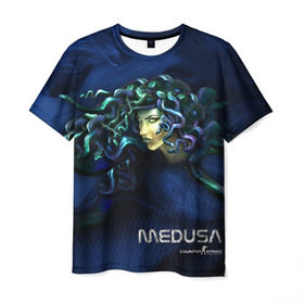 Мужская футболка 3D с принтом AWP Medusa в Кировске, 100% полиэфир | прямой крой, круглый вырез горловины, длина до линии бедер | awp | counter | csgoб контр | medusa | strike | авп | кейс | контер | ксго | медуза | скин | страйк