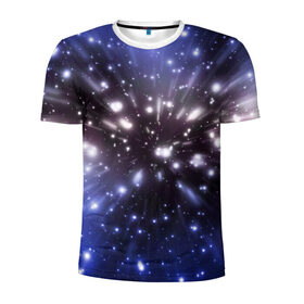 Мужская футболка 3D спортивная с принтом Звёздный космос в Кировске, 100% полиэстер с улучшенными характеристиками | приталенный силуэт, круглая горловина, широкие плечи, сужается к линии бедра | звёзды | космическое пространство | созвездие
