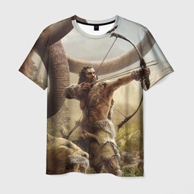 Мужская футболка 3D с принтом Охотник в Кировске, 100% полиэфир | прямой крой, круглый вырез горловины, длина до линии бедер | 