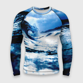 Мужской рашгард 3D с принтом Волна в Кировске,  |  | blue | вода | волна | волны | море | океан | синий