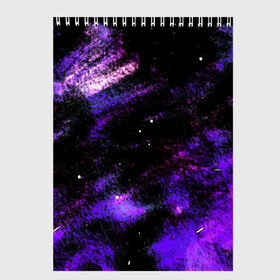 Скетчбук с принтом Violet ultramarine в Кировске, 100% бумага
 | 48 листов, плотность листов — 100 г/м2, плотность картонной обложки — 250 г/м2. Листы скреплены сверху удобной пружинной спиралью | потертости | темный | фиолетовый