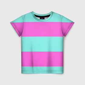 Детская футболка 3D с принтом Кислотные цвета в Кировске, 100% гипоаллергенный полиэфир | прямой крой, круглый вырез горловины, длина до линии бедер, чуть спущенное плечо, ткань немного тянется | кислотные цвета | розовый