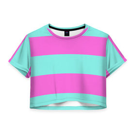 Женская футболка 3D укороченная с принтом Кислотные цвета в Кировске, 100% полиэстер | круглая горловина, длина футболки до линии талии, рукава с отворотами | кислотные цвета | розовый