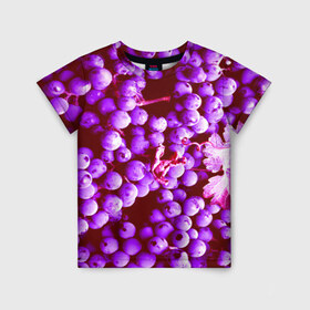 Детская футболка 3D с принтом Виноград в Кировске, 100% гипоаллергенный полиэфир | прямой крой, круглый вырез горловины, длина до линии бедер, чуть спущенное плечо, ткань немного тянется | 