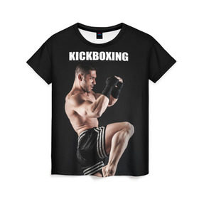 Женская футболка 3D с принтом Kickboxing в Кировске, 100% полиэфир ( синтетическое хлопкоподобное полотно) | прямой крой, круглый вырез горловины, длина до линии бедер | 