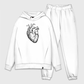 Мужской костюм хлопок OVERSIZE с принтом Heart в Кировске,  |  | вектор | карандаш | кардиология | кровь | мышца | орган | пульс | рисунок | сердце | черный