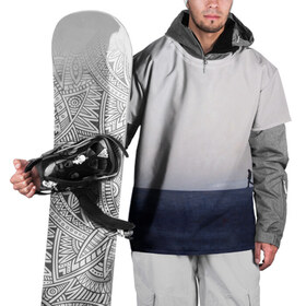 Накидка на куртку 3D с принтом Идущий человек в Кировске, 100% полиэстер |  | Тематика изображения на принте: люди | минимализм