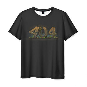Мужская футболка 3D с принтом 404 в Кировске, 100% полиэфир | прямой крой, круглый вырез горловины, длина до линии бедер | Тематика изображения на принте: 404 | error