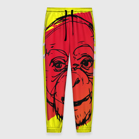 Мужские брюки 3D с принтом Fire Monkey в Кировске, 100% полиэстер | манжеты по низу, эластичный пояс регулируется шнурком, по бокам два кармана без застежек, внутренняя часть кармана из мелкой сетки | мартышка | обезьяна | огненная
