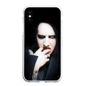 Чехол для iPhone XS Max матовый с принтом Marilyn Manson в Кировске, Силикон | Область печати: задняя сторона чехла, без боковых панелей | звезда | знаменитость | музыка | мэрилин мэнсон | певец | рокер
