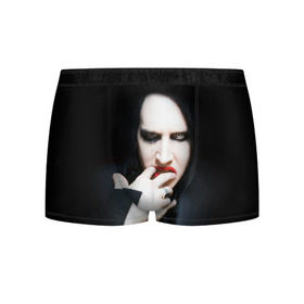 Мужские трусы 3D с принтом Marilyn Manson в Кировске, 50% хлопок, 50% полиэстер | классическая посадка, на поясе мягкая тканевая резинка | звезда | знаменитость | музыка | мэрилин мэнсон | певец | рокер