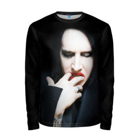 Мужской лонгслив 3D с принтом Marilyn Manson в Кировске, 100% полиэстер | длинные рукава, круглый вырез горловины, полуприлегающий силуэт | звезда | знаменитость | музыка | мэрилин мэнсон | певец | рокер