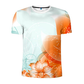 Мужская футболка 3D спортивная с принтом Flowers в Кировске, 100% полиэстер с улучшенными характеристиками | приталенный силуэт, круглая горловина, широкие плечи, сужается к линии бедра | арт | краска | лето | лучи | любовь | популярные | природа | рисунки | свет | цветы