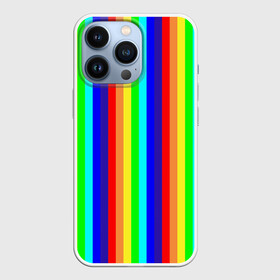 Чехол для iPhone 13 Pro с принтом Радуга вертикальные полосы в Кировске,  |  | Тематика изображения на принте: вертикальные | жёлтый | зелёный | красный | оранжевый | полосы | радуга | синий | фиолетовый