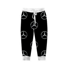 Детские брюки 3D с принтом Mercedes в Кировске, 100% полиэстер | манжеты по низу, эластичный пояс регулируется шнурком, по бокам два кармана без застежек, внутренняя часть кармана из мелкой сетки | мерседес