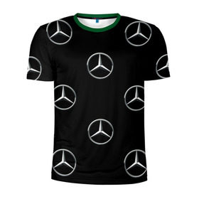 Мужская футболка 3D спортивная с принтом Mercedes в Кировске, 100% полиэстер с улучшенными характеристиками | приталенный силуэт, круглая горловина, широкие плечи, сужается к линии бедра | мерседес