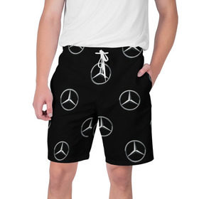 Мужские шорты 3D с принтом Mercedes в Кировске,  полиэстер 100% | прямой крой, два кармана без застежек по бокам. Мягкая трикотажная резинка на поясе, внутри которой широкие завязки. Длина чуть выше колен | мерседес