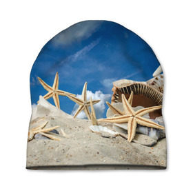 Шапка 3D с принтом Морской пляж 3 в Кировске, 100% полиэстер | универсальный размер, печать по всей поверхности изделия | море | отдых | отпуск | пляж | ракушки | туризм