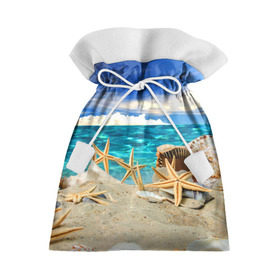Подарочный 3D мешок с принтом Морской пляж 4 в Кировске, 100% полиэстер | Размер: 29*39 см | море | отдых | отпуск | пляж | ракушки | туризм