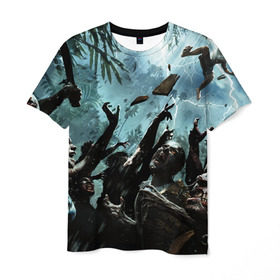 Мужская футболка 3D с принтом Зомбо Апокалипсис в Кировске, 100% полиэфир | прямой крой, круглый вырез горловины, длина до линии бедер | zombie | зомби | мертвецы | мозги | монстр | ходячие